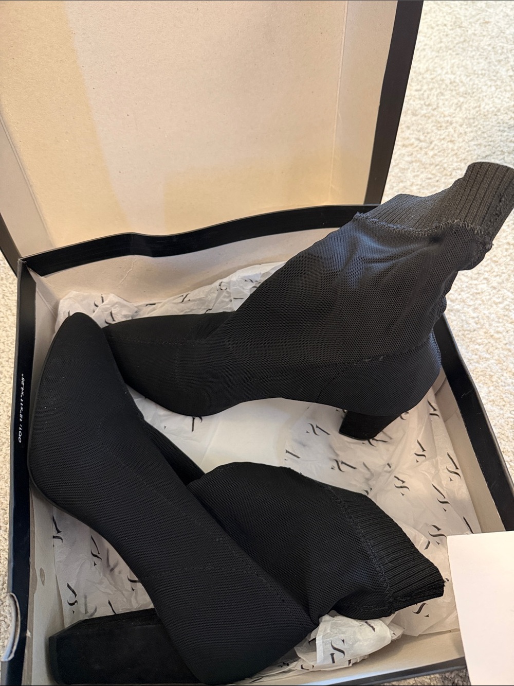 Simply Vera Vera Wang Black Knit Sock Ankle Booties